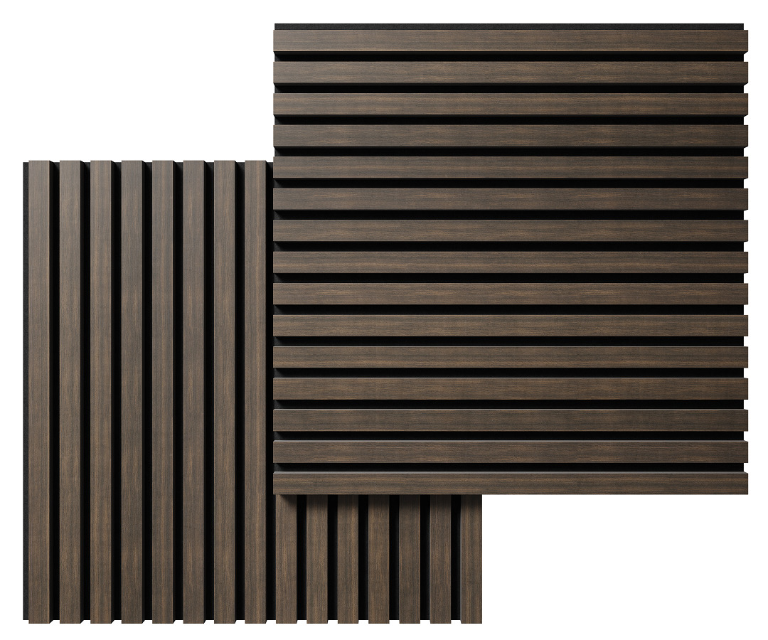 МДФ стеновая панель акустическая Cosca Decor Монако Дуб Маррон Коричневый черный войлок 600×600×21